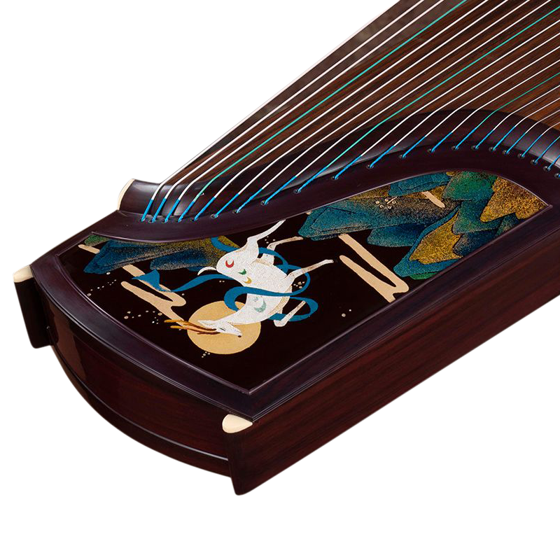 箏 敦煌古筝9DH9698LL玉兔衔桂玫瑰檀木_上海敦煌古筝_琴枫国乐