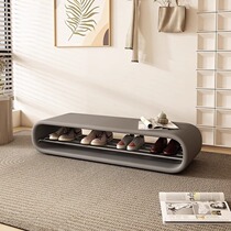 Shoe-changing stool for home Italian-style minimalist cloakroom long round shoe-trying sofa stool minimalist foyer entry shoe-changing stool