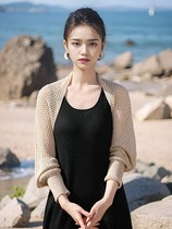 2024 Fashion] Spring and Summer Hollow Knitted Ice Silk Shawl Womens Summer Thin Sunscreen Cardigan Versatile Outerwear