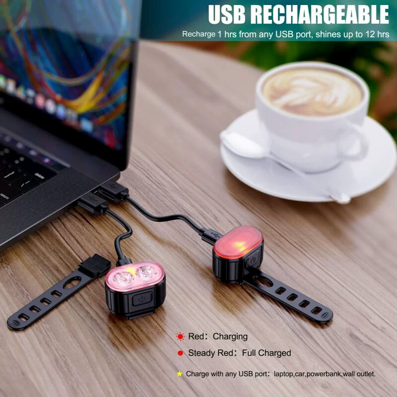 [LED велосипедный свет 350 мАч USB перезаряжаемый MTB передний]