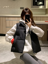 Pregnant mothers wear maternity clothes autumn and winter short cotton vests Korean style trendy stand-up collar vests thickened warm jackets
