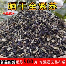 New arrival dried perilla double-sided purple whole stems and leaves perilla leaves perilla stems 500g Chinese herbal medicine bath free non-woven bag