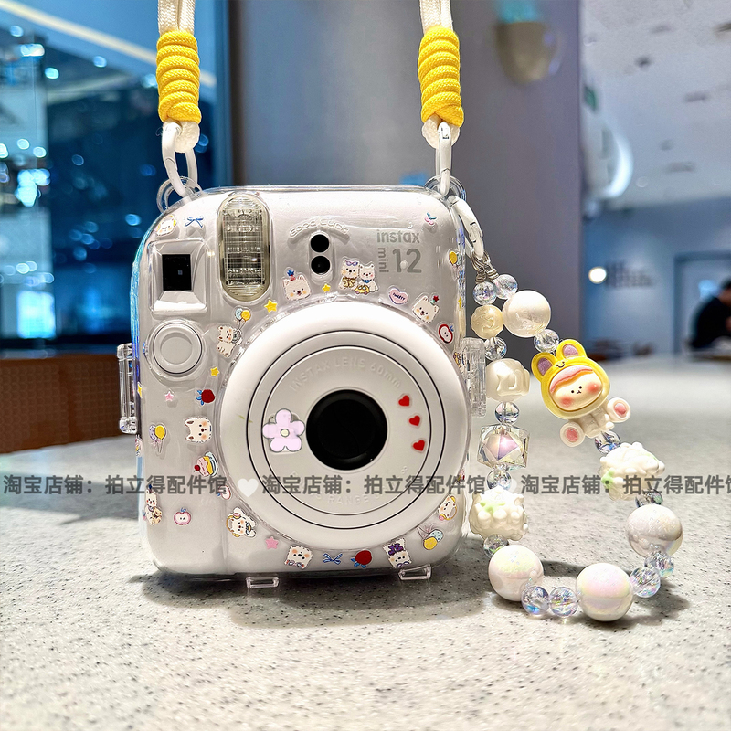 Polaroid Mini13 Transparent Protective Case with Lanyard Suitable for Fuji Instax Mini12 Camera Protective Case