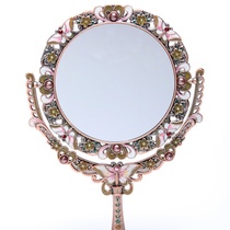 National style retro double-sided cosmetic mirror exquisite metal desktop medium-sized cosmetic mirror European style rotatable bronze mirror