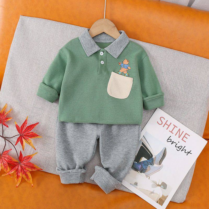 Boys' Spring Clothing Set Casual Twopiece Children's Longsleeved