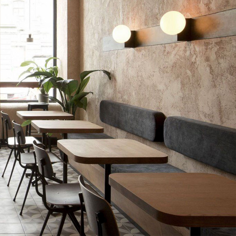 Get Things Collection Coffee Table & Chairs Table Square Table Retro Solid Wood Restaurant Bar Catering Small Table Café Milk Tea Shop-Taobao