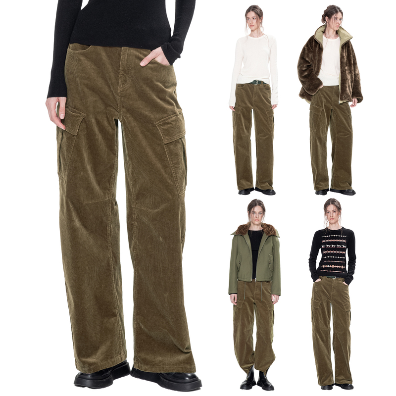 Trou Noir Black Hole 2026 Autumn and Winter New Corduroy Casual Pants Women's Loose Wide-Leg Workwear Long Pants Trou Noir Black Hole 2026 Autumn and Winter New Corduroy Casual Pants Women's Loose Wide-Leg Workwear Long Pants