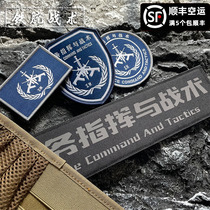 Blue Command and Tactical Morale Badge Velcro Badge Reflective Back Tactical Armband Round Chest Badge