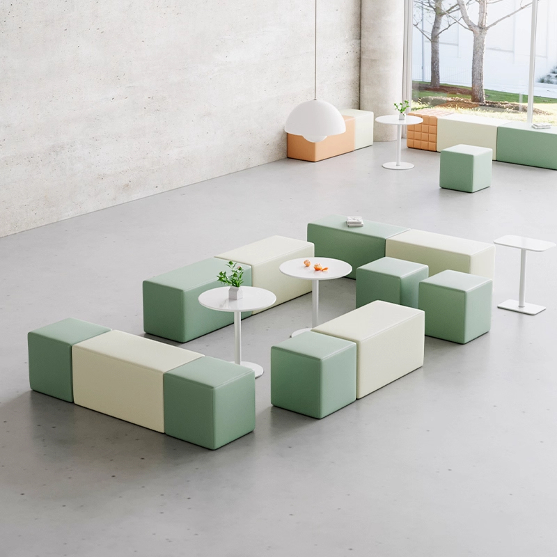 Shopping Mall Rest Area Waiting Sofa Stool Clothing Store Kindergarten Beauty Salon Backless Simple Small Sofa Stool Set