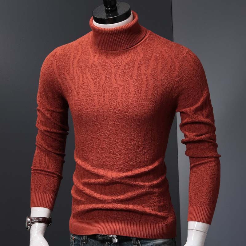 Turtleneck Sweater Men's Autumn Clothes Men's Autumn and Winter Long-sleeved Knitted Sweater Bottom Shirt Sweater Sweater Pullover Fashion