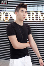 Ka Shing Bird Pure White T-shirt Summer New Cotton Mens Short Sleeve Solid Black White Half Sleeve Size T-Blanto base shirt