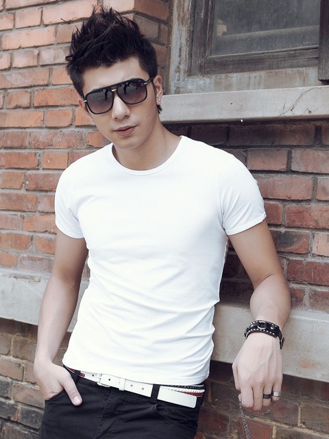 Jiachengniao summer men's short-sleeved T-shirt solid color half-sleeved T-shirt white round neck bottoming shirt top clothes men's fashion