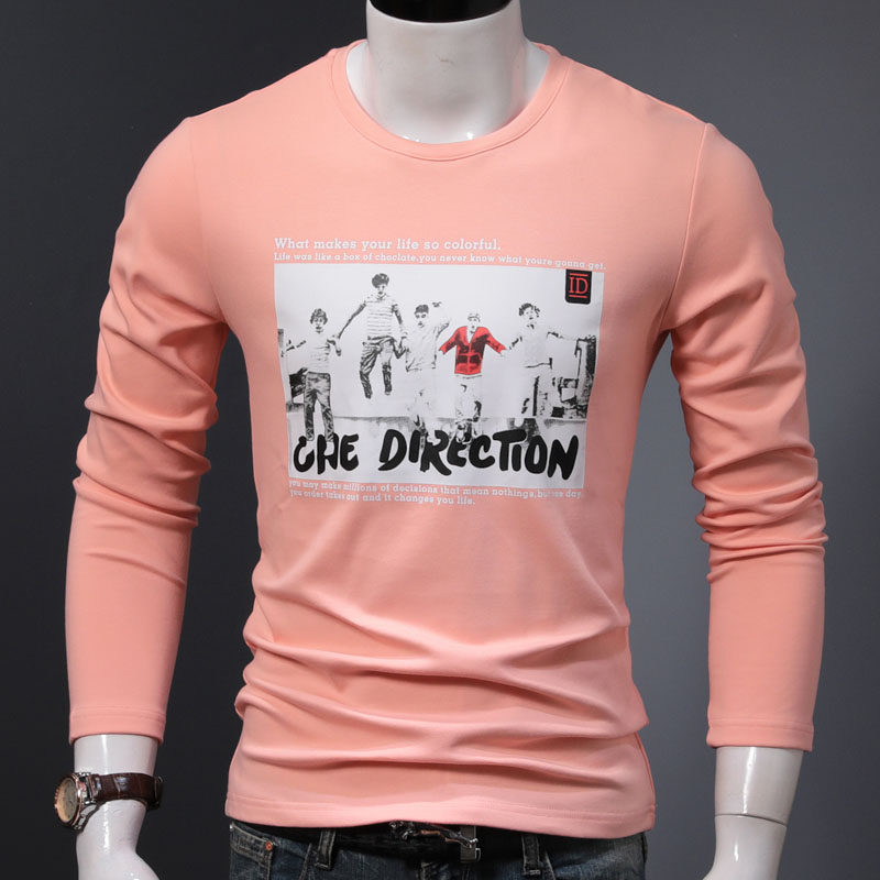 Jiacheng Bird Autumn new men's long-sleeved T-shirt bottoming shirt autumn clothes thickened men's trend round neck T-shirt trend