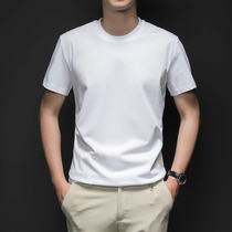 Ka Shing Bird Pure White T-shirt Mens Short Sleeve Cotton Loose Leisure Joker Summer Mens base shirt Size Solid Color