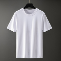 Ka Shing Bird Loose T-shirt Mens Short Sleeve Cotton Summer Mens base shirt Plus Size Casual Joker Solid White