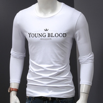 Ka Shing Bird Mens Long Sleeves T-shirt Printed Undershirt Spring Fall New Round Collar Workmens Autumn Clothes On the Clothes Tide