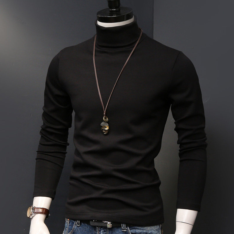 Jiacheng bird turtleneck bottoming shirt men's autumn and winter long-sleeved T-shirt solid color inner autumn clothes thickened warm casual top