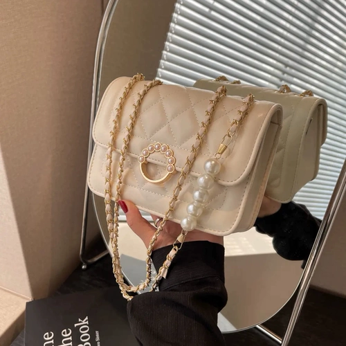 Сумка на одно плечо, небольшая сумка с ромбовидным узором, в стиле Шанель, в западном стиле