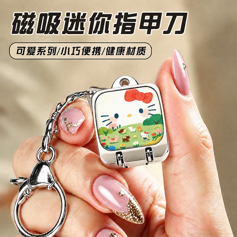 Hellokitty Mini Nail Clippers with Magnetic Opening and Closing, Portable Foldable Nail Clippers, Cute Pendant Keychain Hellokitty Mini Nail Clippers with Magnetic Opening and Closing, Portable Foldable Nail Clippers, Cute Pendant Keychain