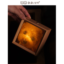 Pet Life Photo Frame Lamp Customized diy engraving customized solid wood Nordic night light rechargeable