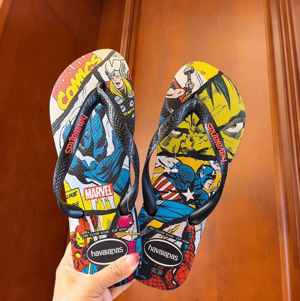 26 новых шлепанцев Havaianas Havana летом, пляжные сандалии мужские тапочки с Spider-Man Marvel