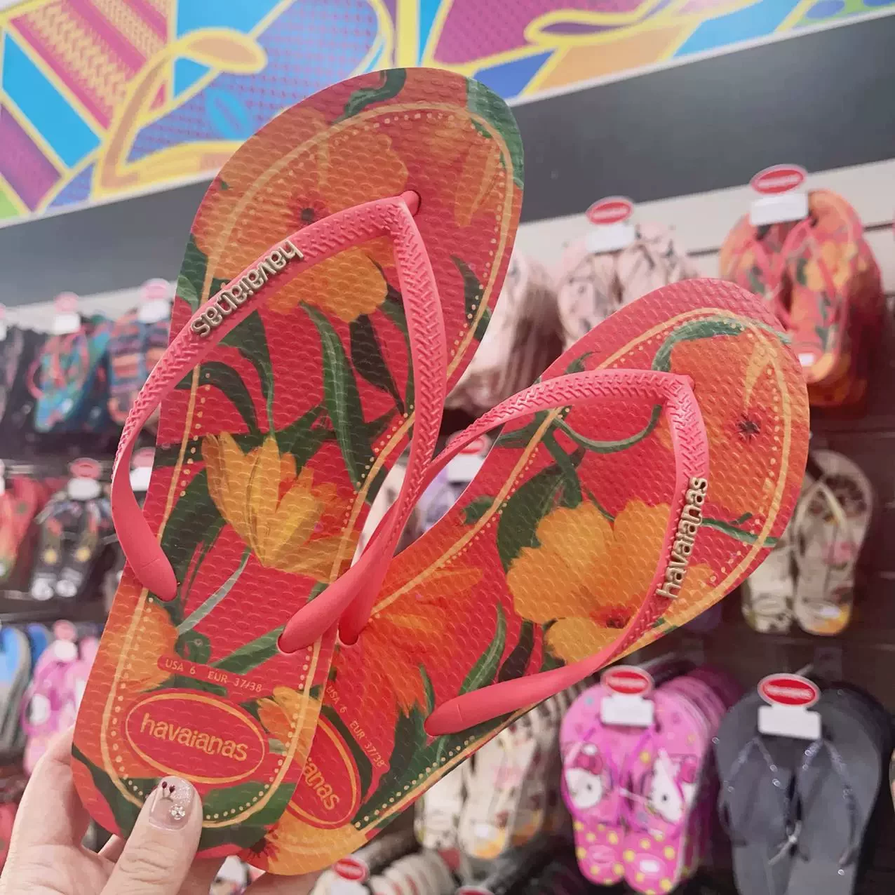 25 пар новых havaianas Havana slim floral резиновые нескользящие сандалии повседневные плоские пляжные тапочки