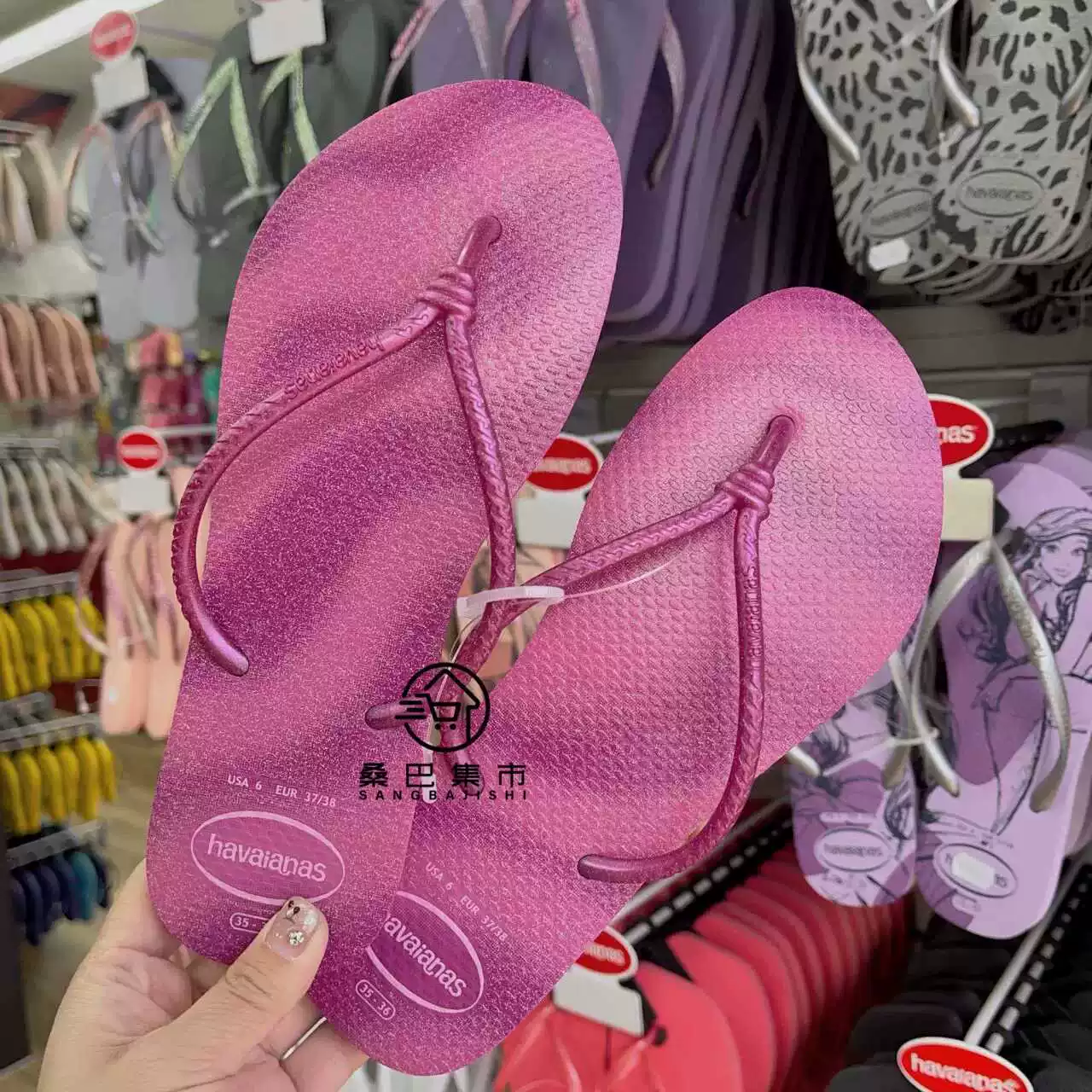 Новые женские шлепанцы Havaianas Havana SLIM с цветочным принтом, противоскользящие резиновые модные тапочки-слиперы, плоские
