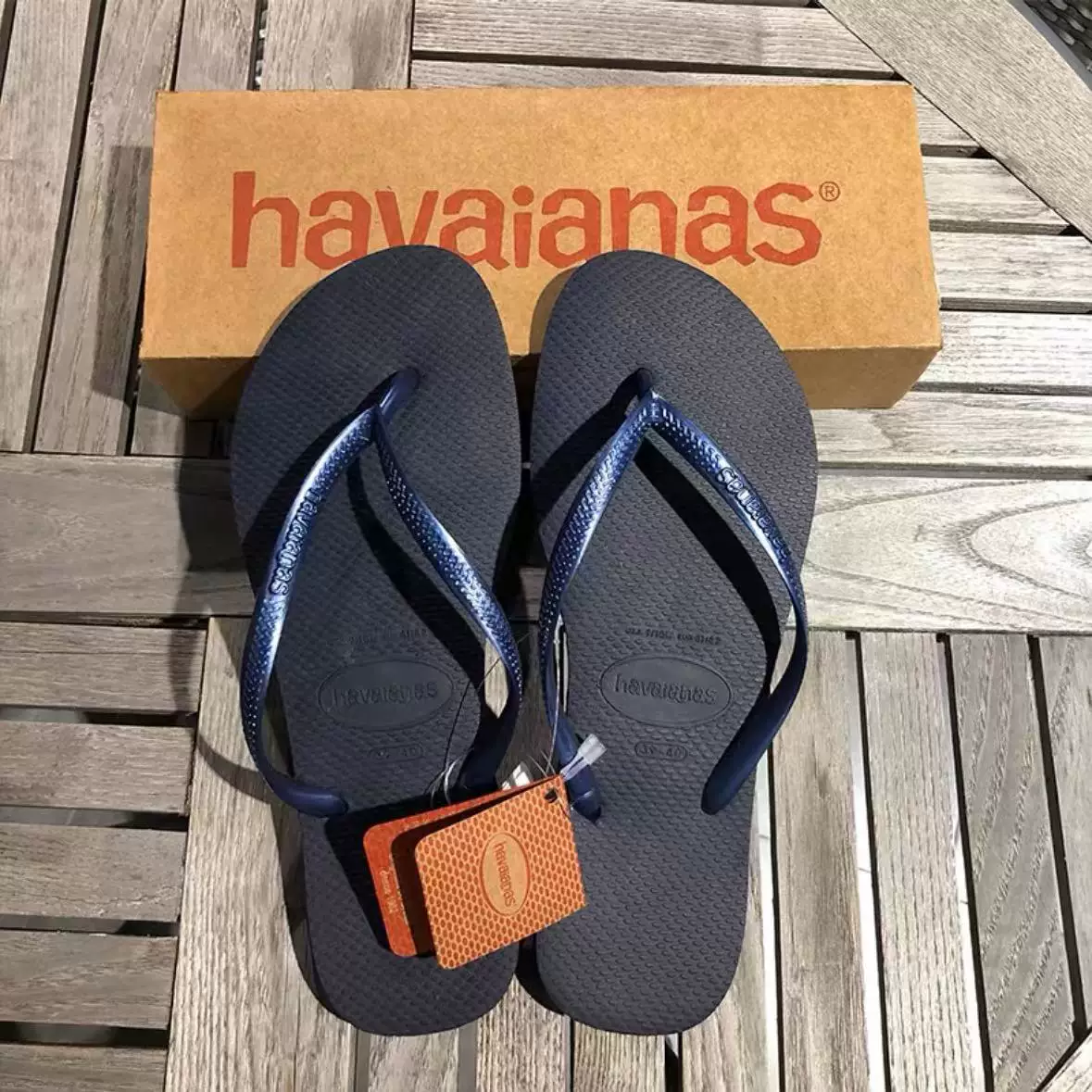 Бразилия Havaianas Havana Человеческое тело Шлепки Лето ТОП Классика Чистый однотонный синий парень нескользящий