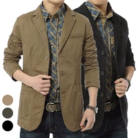 Blazer Men Spring Autumn Casual Cotton Denim Jackets Slim Fi