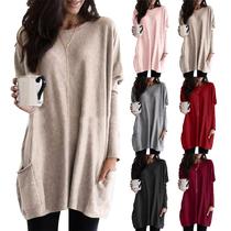 2020 New Women Casual Long Sleeve Round Neck Pullover Loose