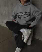 22ss Hip Hop Alphabet Print oversized mens hoodie Y2K Goth