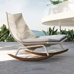 Outdoor Rocking Chair Balcony Leisure Coffee Table Set Garden Courtyard Outdoor Lounge Chair Adult Nordic Rattan Lazy Sofa