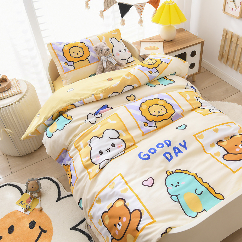Kindergarten entrance to garden 7 pieces of pure cotton quilted three sets of baby entrance to the garden with special bedding 67 pieces of kit-Taobao