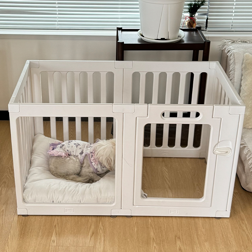 透明犬用フェンス アクリル製犬小屋 ペットフェンス 屋内隔離 小型犬ケージ 家庭用バルコニーフェンス