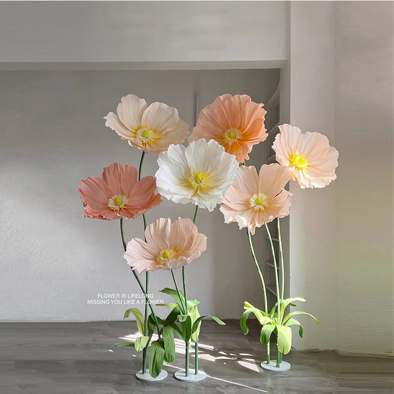 Large paper flower floral art Yu Beauty emulation finished hand floral background decoration Wedding Props Mall Shop Window Swing-Taobao