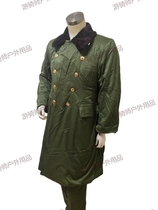 New inventory of 85 dry twill polyester card fabric military green duty outdoor patrol cold-proof mid-length cotton coat