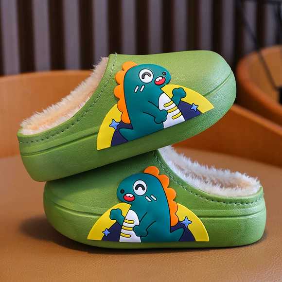 Children's Slippers 2026 New Model Boys Autumn and Winter Boys' Home Non-Slip Girls' Cute Dinosaur Baby Cotton Slippers Children's Slippers 2026 New Model Boys Autumn and Winter Boys' Home Non-Slip Girls' Cute Dinosaur Baby Cotton Slippers