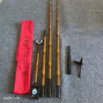 Zhu Wenfeng net copy pole bracket pole high carbon ultra-hard ultra-light bamboo joint and plug-in retro black pit competitive leisure