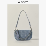 Джинсовые блестки для ногтей, ретро кожаный ремешок для сумки на одно плечо, сумка, 2 карат