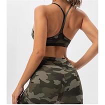 Summer camouflage fitness suit peach sports shorts fitness bra push-up beautiful back sexy hip pants yoga wear