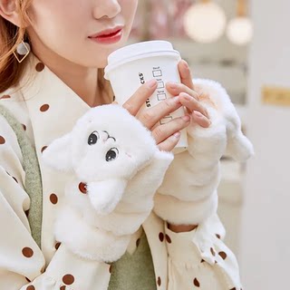 Douyin same style cute cat gloves for women in winter