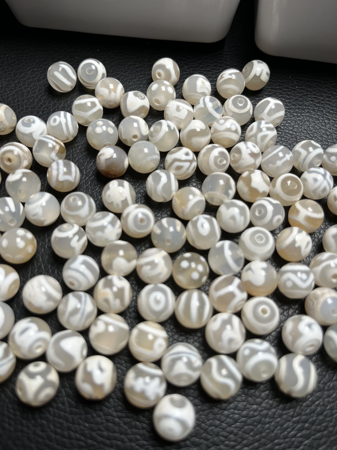 藏传天珠颈饰风化古珠多宝图腾白毫天珠天然玛瑙能量石饰品