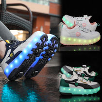 Brands Two Rounds Of Storm Shoeshoe Boy Children With Lamp Elementary School Kids Nets Red Shoes Pulley Shoes Girl Sneakers