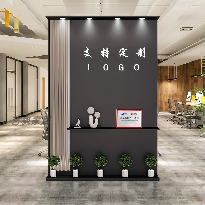 Simple Storage Rack, Movable Screen, Changhong Glass, Modern Office Partition Wall, Entrance Desk, Front Desk Screen, Beauty Salon
