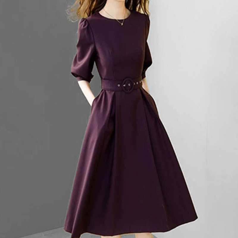 Gifishlow Hong Kong Light Luxury 2026 Summer New Dress, Elegant Waist-Cinching Slimming Mid-Length Dress for Women Gifishlow Hong Kong Light Luxury 2026 Summer New Dress, Elegant Waist-Cinching Slimming Mid-Length Dress for Women