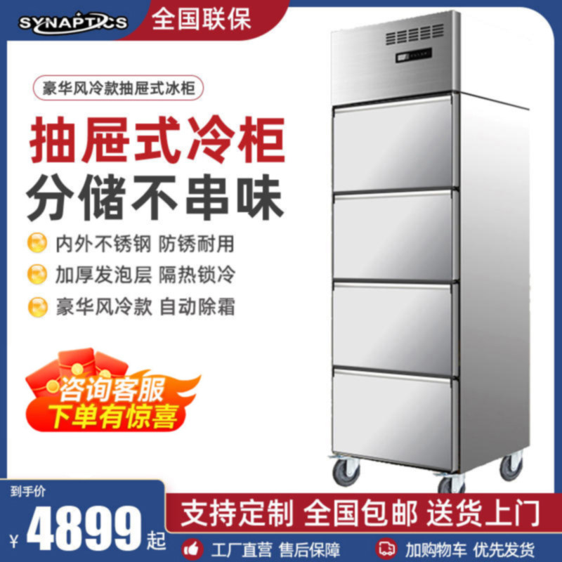 Drawer-Type Freezer, Air-Cooled, Frost-Free, Two-Door, Four-Door, Six-Door Commercial Refrigerator, Vertical Refrigeration and Freezing Cabinet, Fresh-Keeping Cabinet