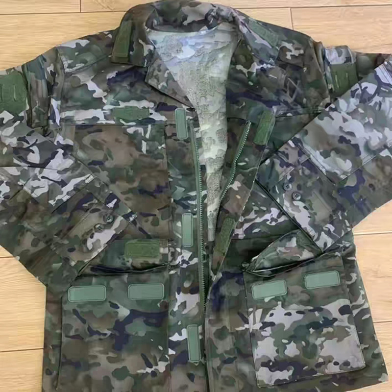 Authentic Exp2Z1-S New Summer-Style Camouflage Training Uniform, Green Summer Jihua New Camouflage Work Training Uniform for Men