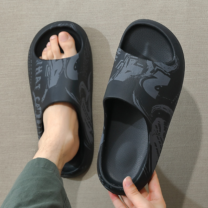 Cool slippers men's summer outside wearing thick bottoms Fashion Insurges Outdoor stompers Sensation New Internet Red Non-slip Out Summer