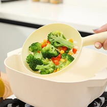Food-grade household large colander for scooping dumplings strainer kitchen supplies long handle high temperature resistant strainer for scooping noodles