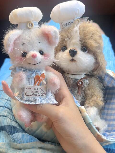 Rat Chef Little White Rat DIY Five-Joint Doll Hand Puppet Material Kit